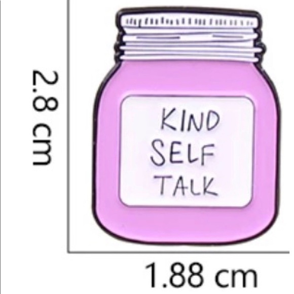 Kind Self Talk Enamel Pin Self Care Idea Jars Mental Health CBT Reminder Brooch - Picture 3 of 9